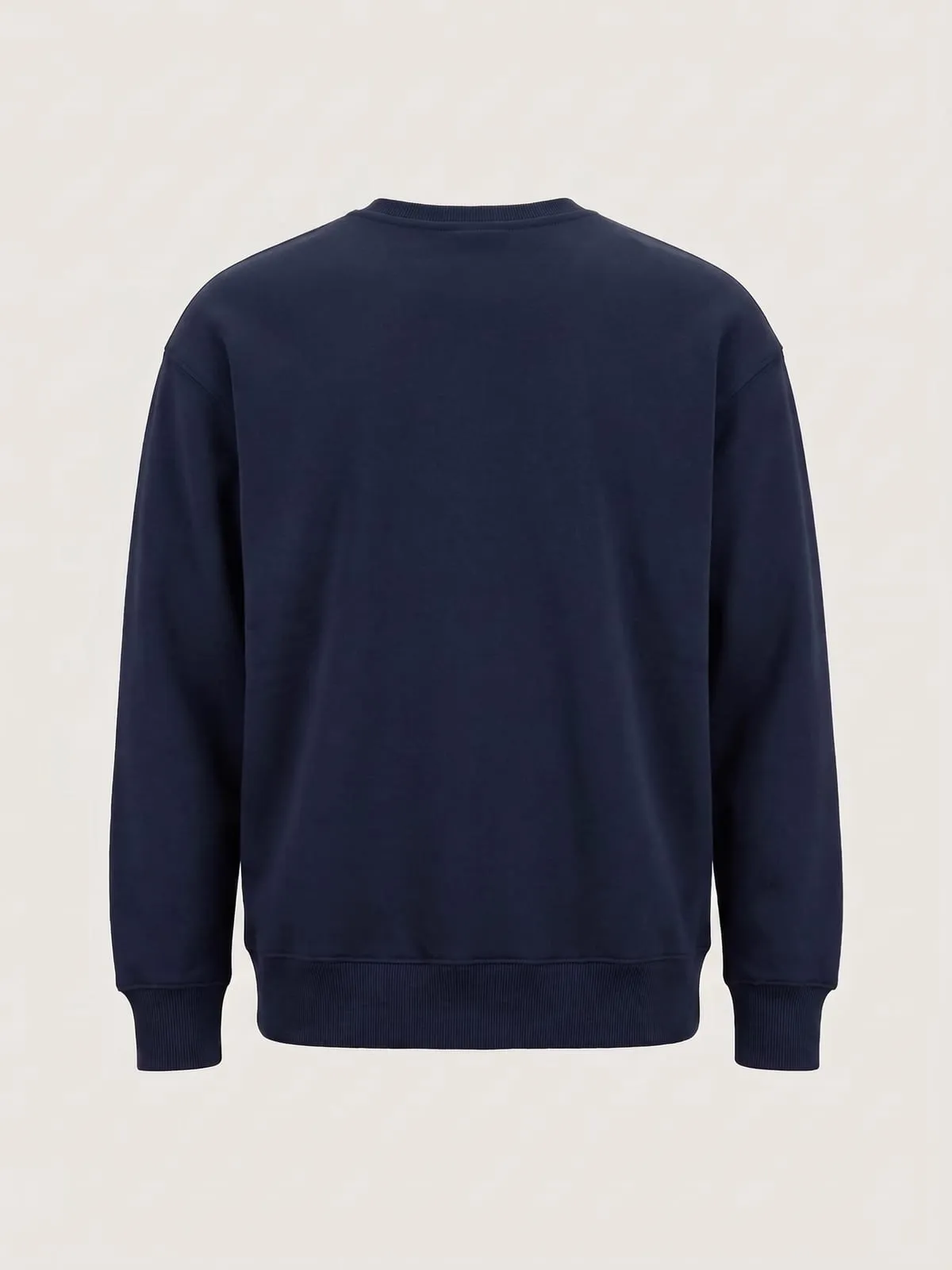 Espalda de la sudadera azul marino de The Vibe, lisa