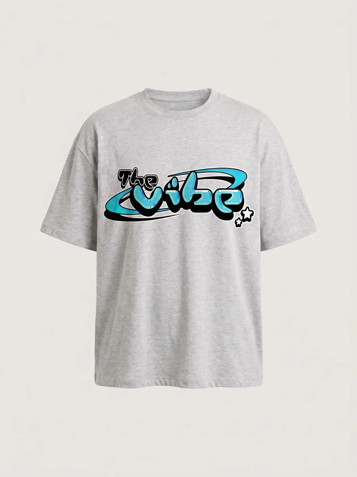 Camiseta gris con el logo de The Vibe